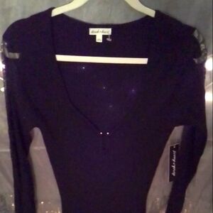 Derek Heart Black Long Sleeved (w/ Lace Accenting) Dress